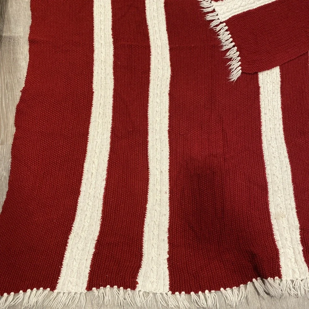 Vintage Handwoven Wool‎ And Cotton Throw Blanket